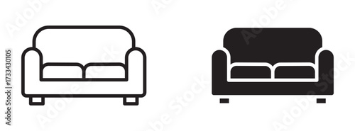 lounge icon, couch or  sofa icons, vector illustration .  