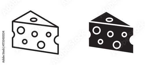 Cheese Slice Icon set, vector illustration . 