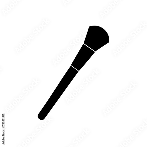 makeup brush icon black silhouette vector illustration on transparent background