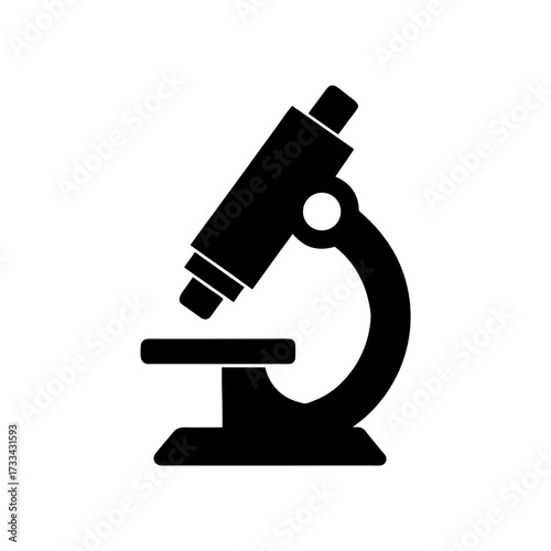 microscope icon black silhouette vector illustration on transparent background
