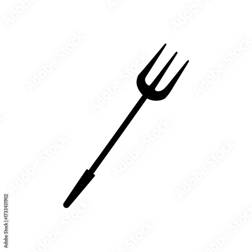 pitchfork icon black silhouette vector illustration on transparent background