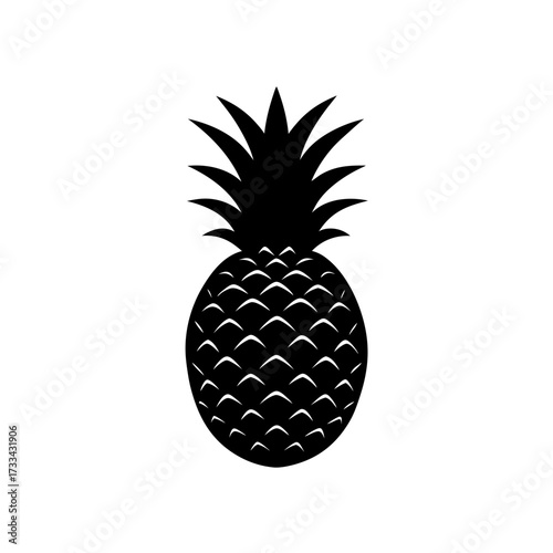 pineapple icon black silhouette vector illustration on transparent background