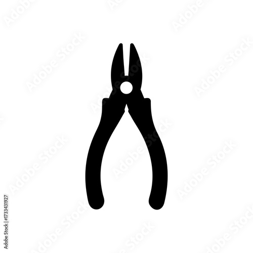 pliers icon black silhouette vector illustration on transparent background