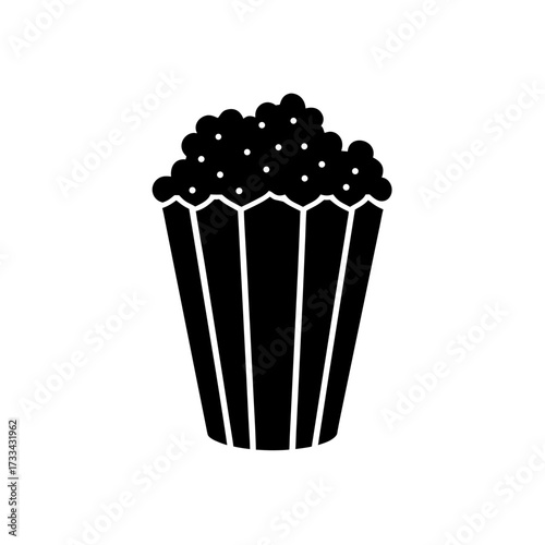 popcorn icon black silhouette vector illustration on transparent background