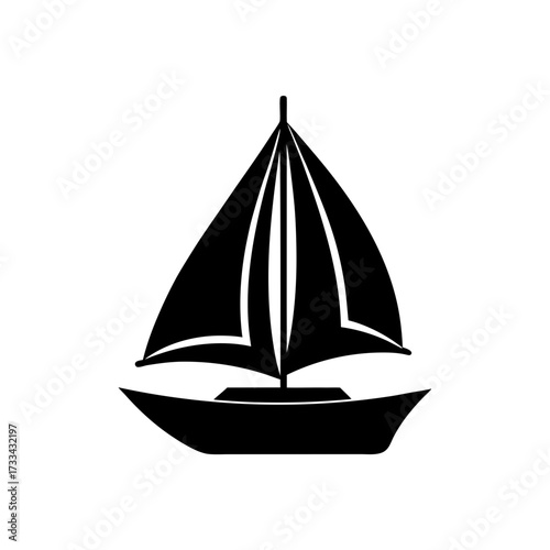 sailboat icon black silhouette vector illustration on transparent background