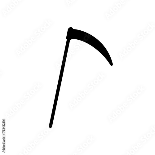 scythe icon black silhouette vector illustration on transparent background
