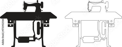 sewing machine logo silhouette vector, sewing machine silhouette vector illustration, vintage sewing machine silhouettes design, tailor sewing machine logo vector silhouette on white background