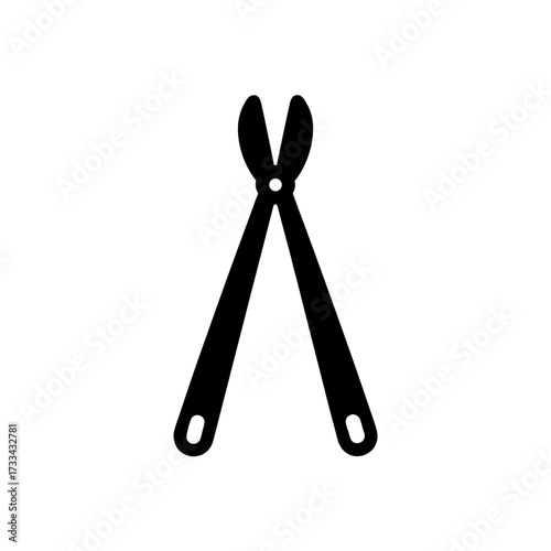 tongs icon black silhouette vector illustration on transparent background