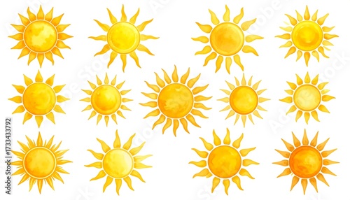 Collection of stylized sun icons (1)