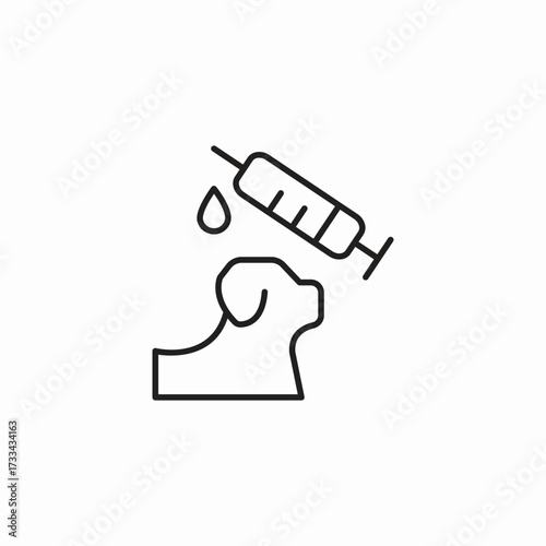dog vaccine syringe icon sign vector