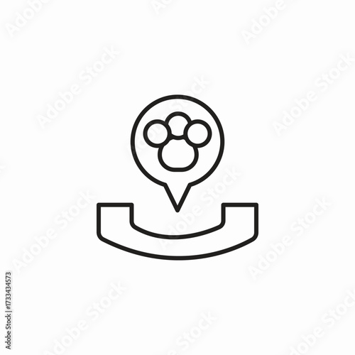 paw print call icon sign vector