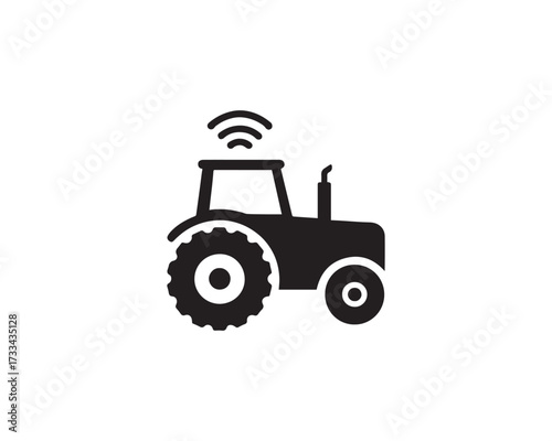 Smart farming tractor icon vector design illustration