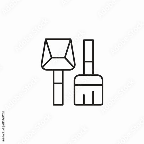 scoop and shovel icon sign vector