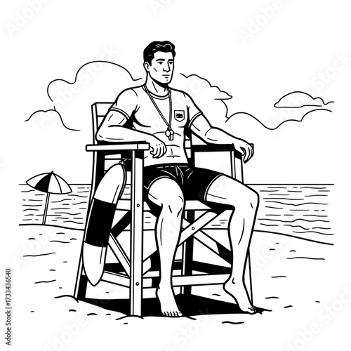 The Lifeguard on the Beach