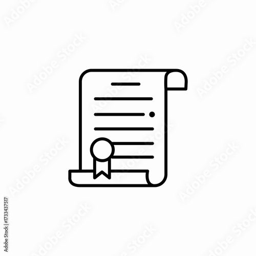 certified official document icon sign vector