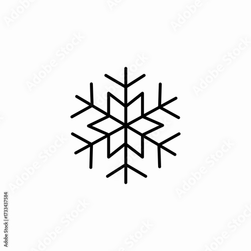 crystalline winter snowflake icon sign vector