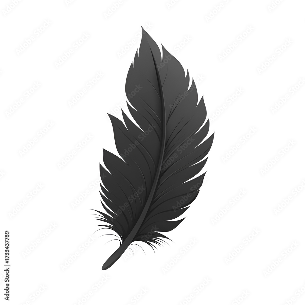 Obraz premium Grey feather image isolated on transparent background
