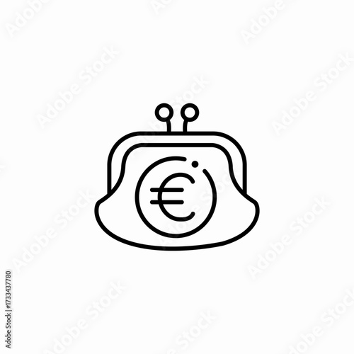 euro pouch currency icon sign vector