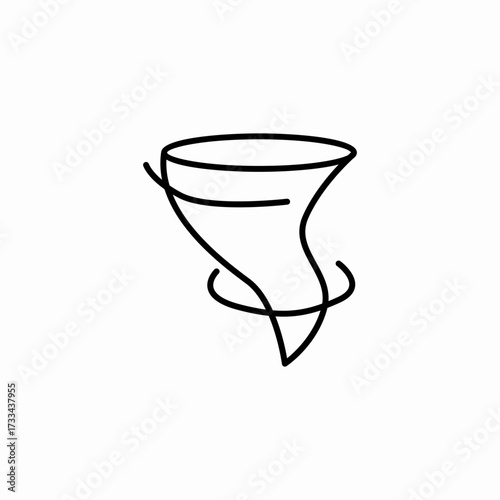 funnel shaped tornado icon sign vector