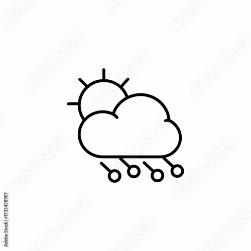 sun cloudy sleet icon sign vector