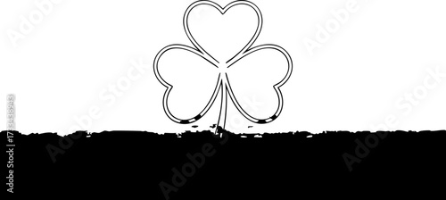 Stunning outline of a shamrock clover, a classic symbol of luck and Irish heritage, perfect for festive designs.