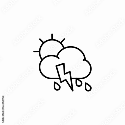 sun stormy rain icon sign vector