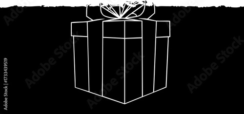 Festive holiday gift box with ribbon bow, perfect for celebrations, promotions, and special occasions, symbolizing joy and surprises.