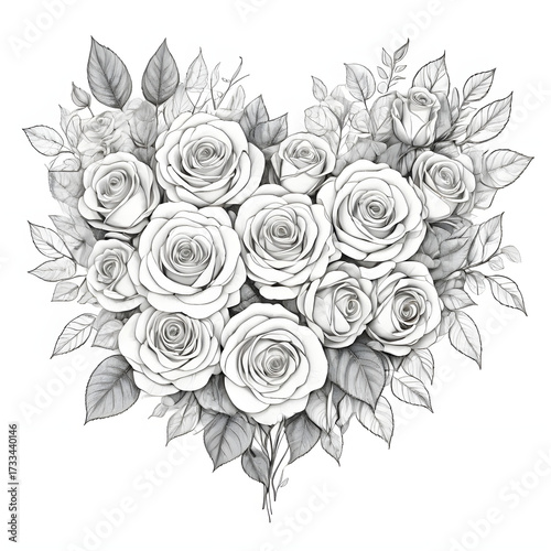 Floral coloring page with decorative flower frame outline