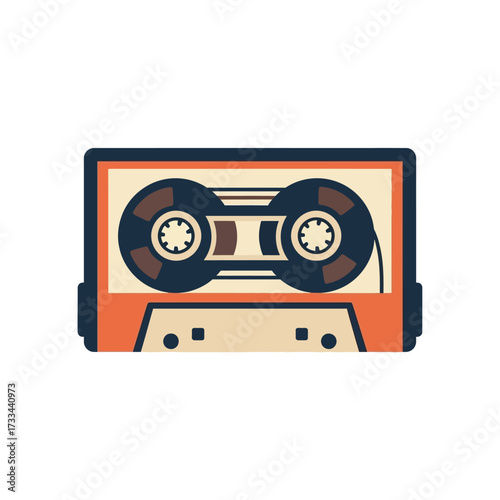 Retro Audio Cassette Tape Icon Nostalgic Music Recording and Playback Concept