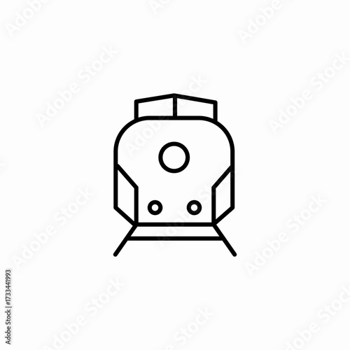 front view locomotive icon sign vector
