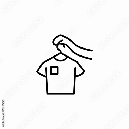 hand holding shirt icon sign vector