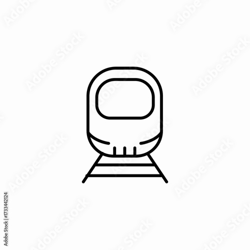 front view train icon sign vector