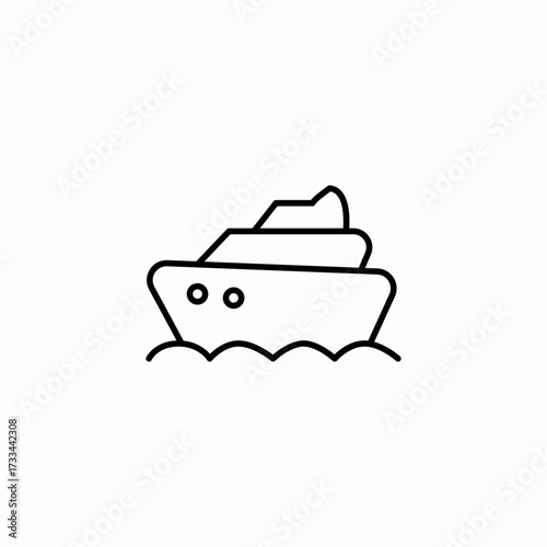luxury touring yacht icon sign vector