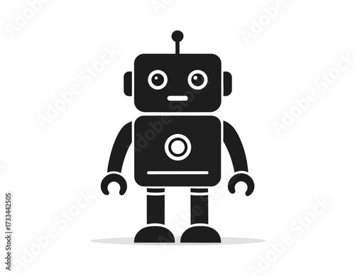 Futuristic Technology Silhouette Icon –  AI Robot