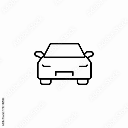 passenger sedan front icon sign vector