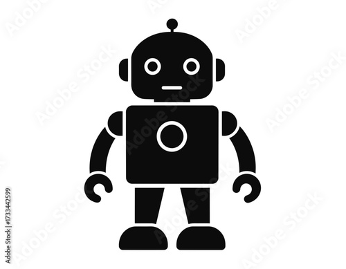 Futuristic Technology Silhouette Icon –  AI Robot