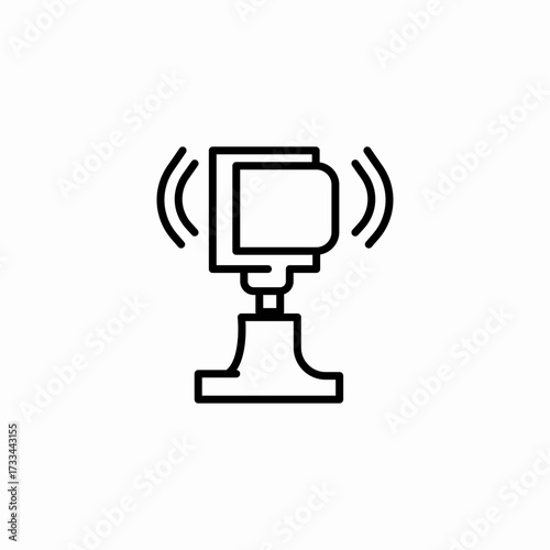 vibrating security camera icon sign vector
