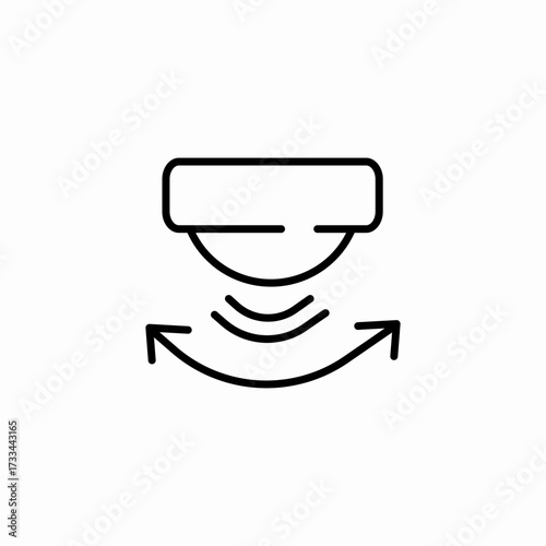 wide detection sensor icon sign vector