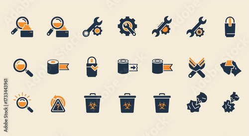 Maintenance Icons Collection Technical Support and Service Vector Pack