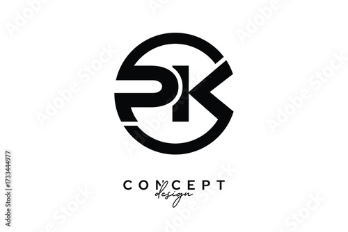 PK Creative Circle Monogram Logo Design – Modern Branding Concept