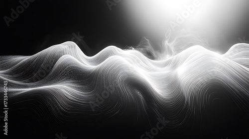 Abstract undulating luminance lines, a dynamic interplay of contrasts and textures