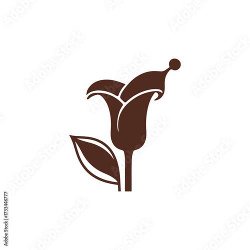 Minimal Vector Datura Flower Design – Elegant Botanical Illustration of Night Blooming Flower, Monochrome Line Art Floral Symbol for Nature, Herbal, Vintage, and Decorative Graphic Projects