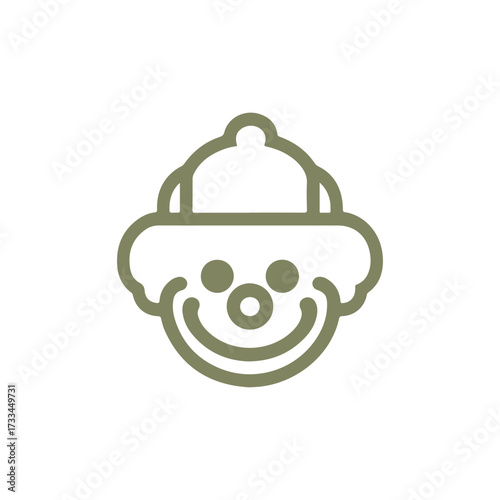 Minimal Vector Clown Design Illustration – Flat Style Circus Character Clipart with Colorful Costume and Makeup for Carnival Posters, Children’s Party Graphics, Fun Icons, and Entertainment Themes