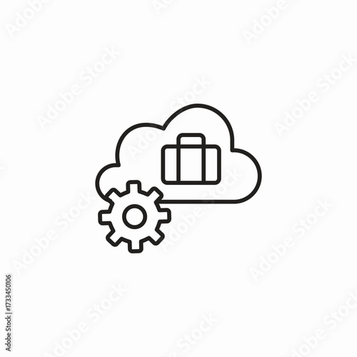 cloud with gears icon sign vector