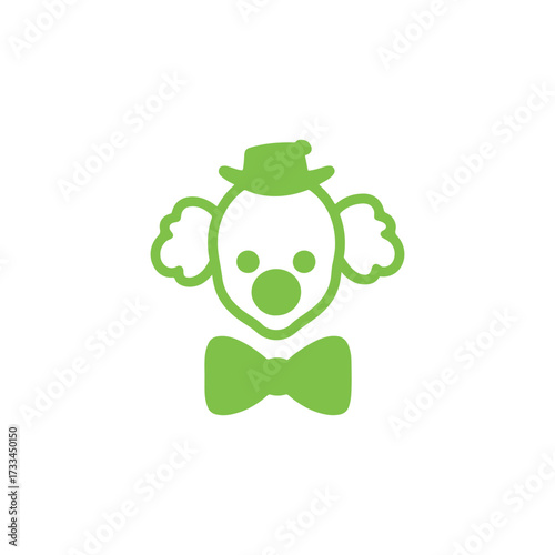 Minimal Vector Clown Design Illustration – Flat Style Circus Character Clipart with Colorful Costume and Makeup for Carnival Posters, Children’s Party Graphics, Fun Icons, and Entertainment Themes