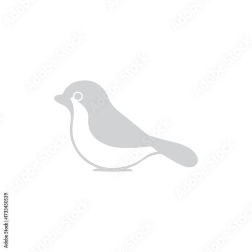Minimal Vector Chickadee Bird Design Illustration – Simple Flat Style Songbird Clipart for Nature Artwork, Wildlife Prints, Birdwatching Graphics, Rustic Decor, and Ornithology-Themed Design Projects