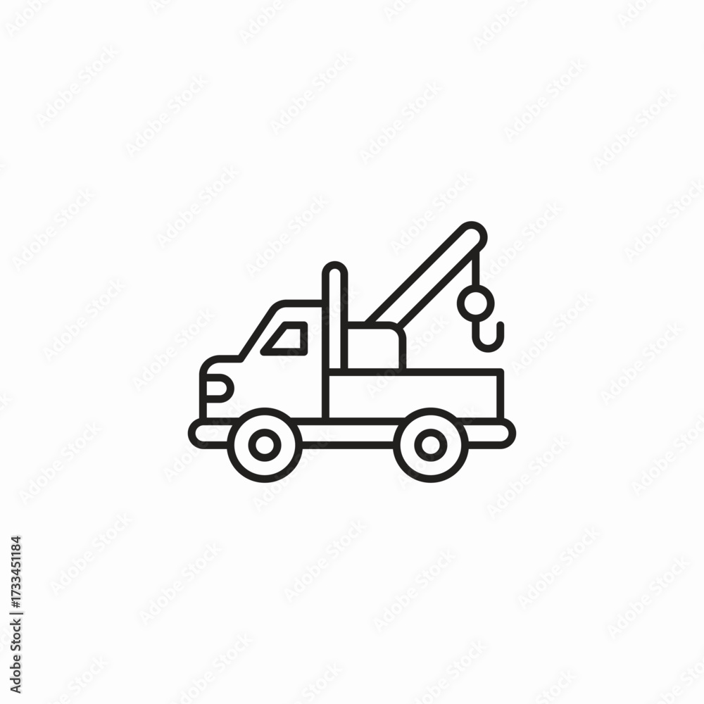Fototapeta premium tow truck crane icon sign vector