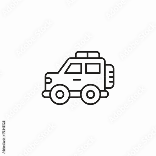 suv with roof rack icon sign vector
