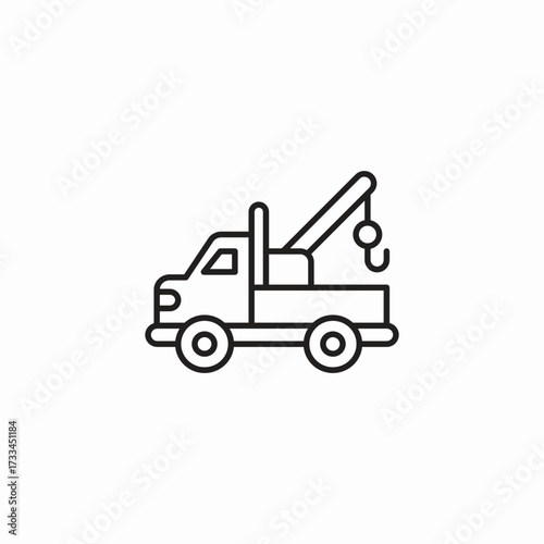 tow truck crane icon sign vector
