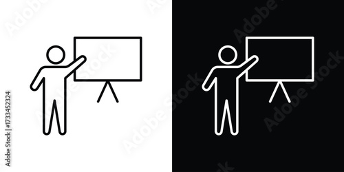 User chalkboard icon. Thin linear vectors pack